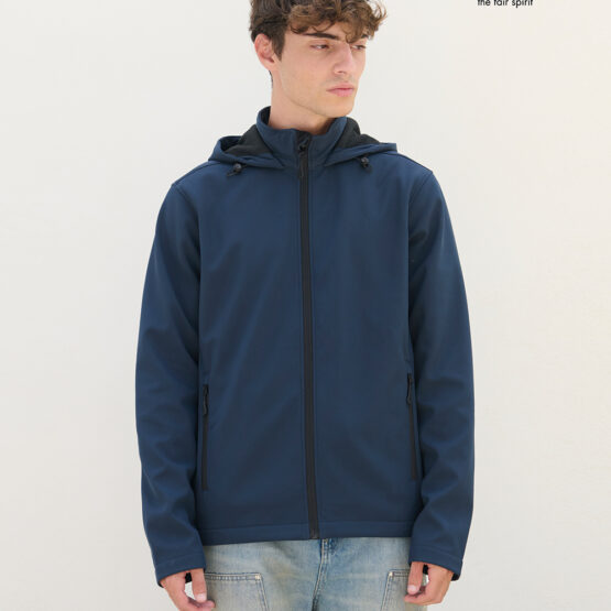 Ανδρικό softshell τζάκετ με κουκούλα Race Hooded Men με εκτύπωση