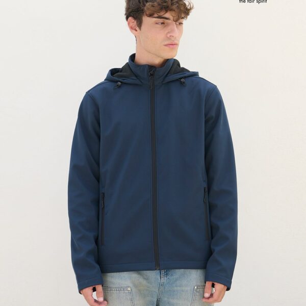 Ανδρικό softshell τζάκετ με κουκούλα Race Hooded Men με εκτύπωση